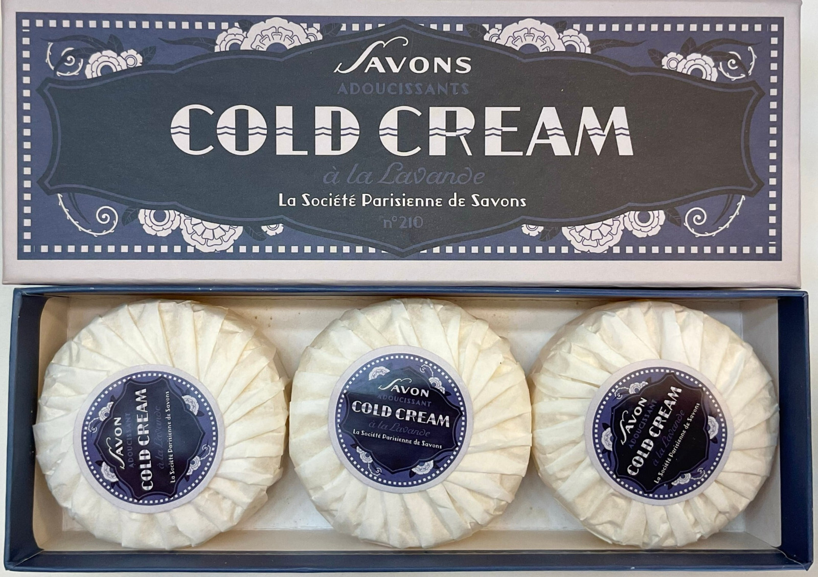 La Societe Parisienne de Savons COLD CREAM Boxed French Soap | 3 x 3.4 oz