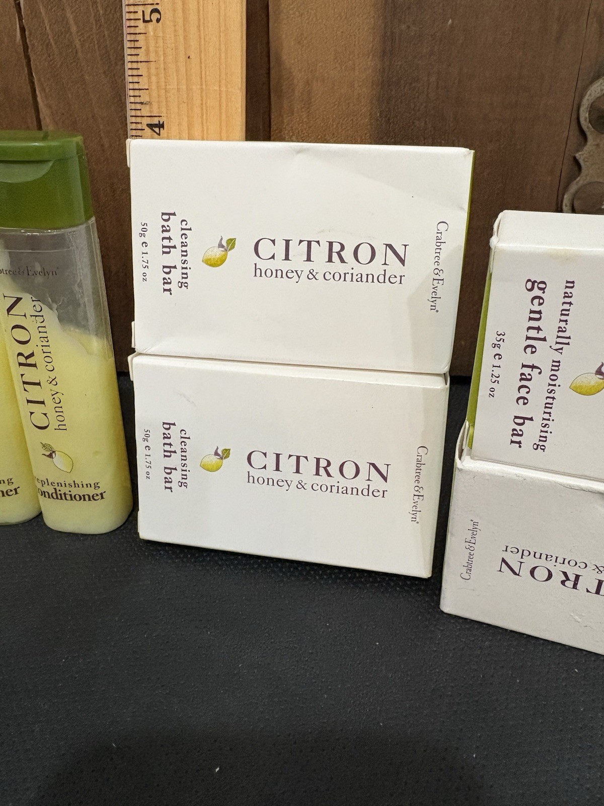 Crabtree & Evelyn Citron & Honey Coriander lot soaps, and minis New Travel