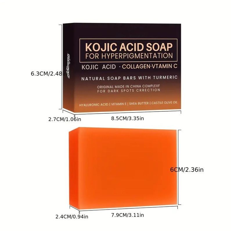 2 Pack Kojic Acid Soap Dark Spot Remover Soap Bars With Vitamin C & E 100g/PACK