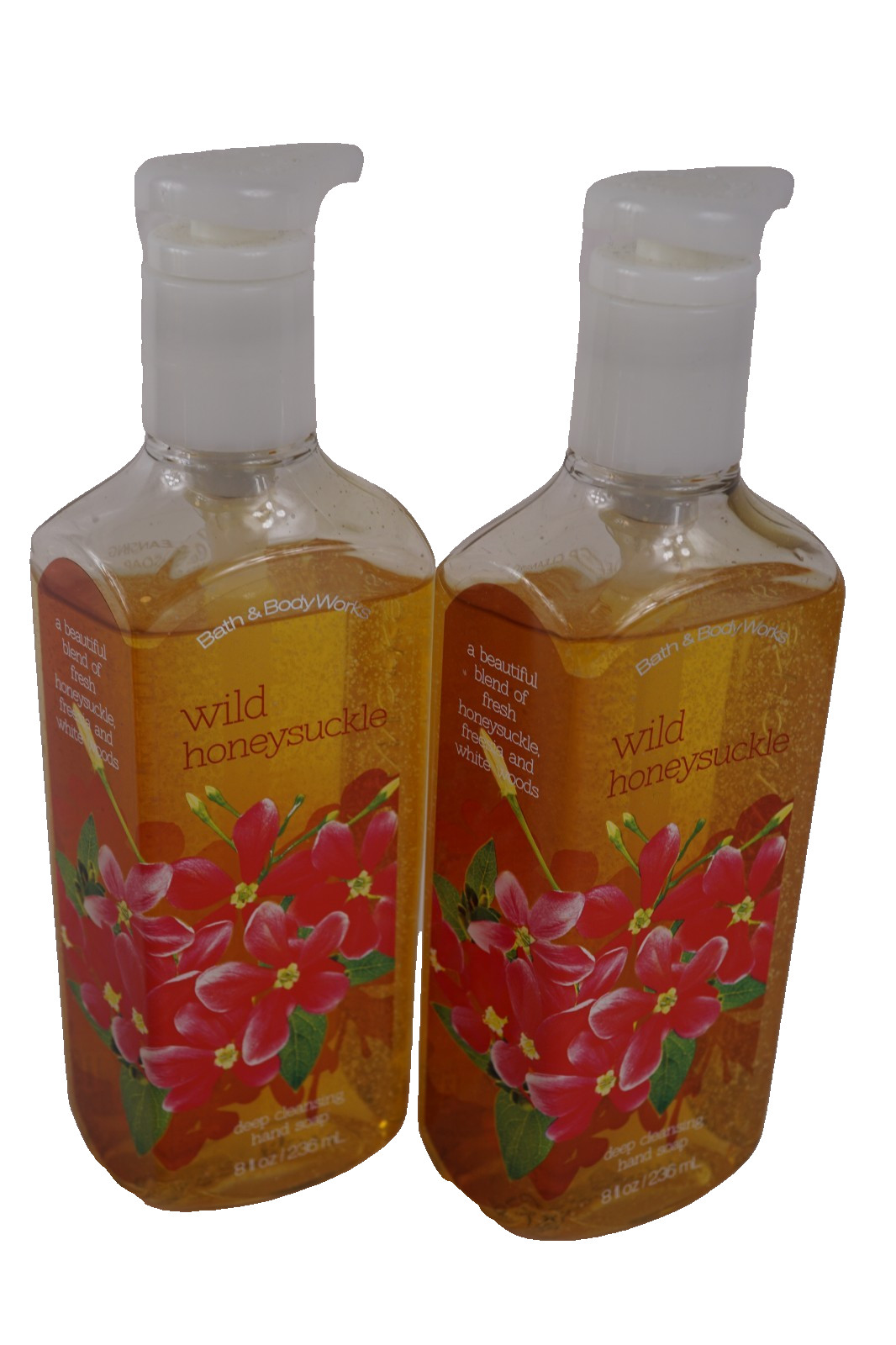 2 BATH & BODY WORKS WILD HONEYSUCKLE DEEP CLEANSING GEL HAND SOAP