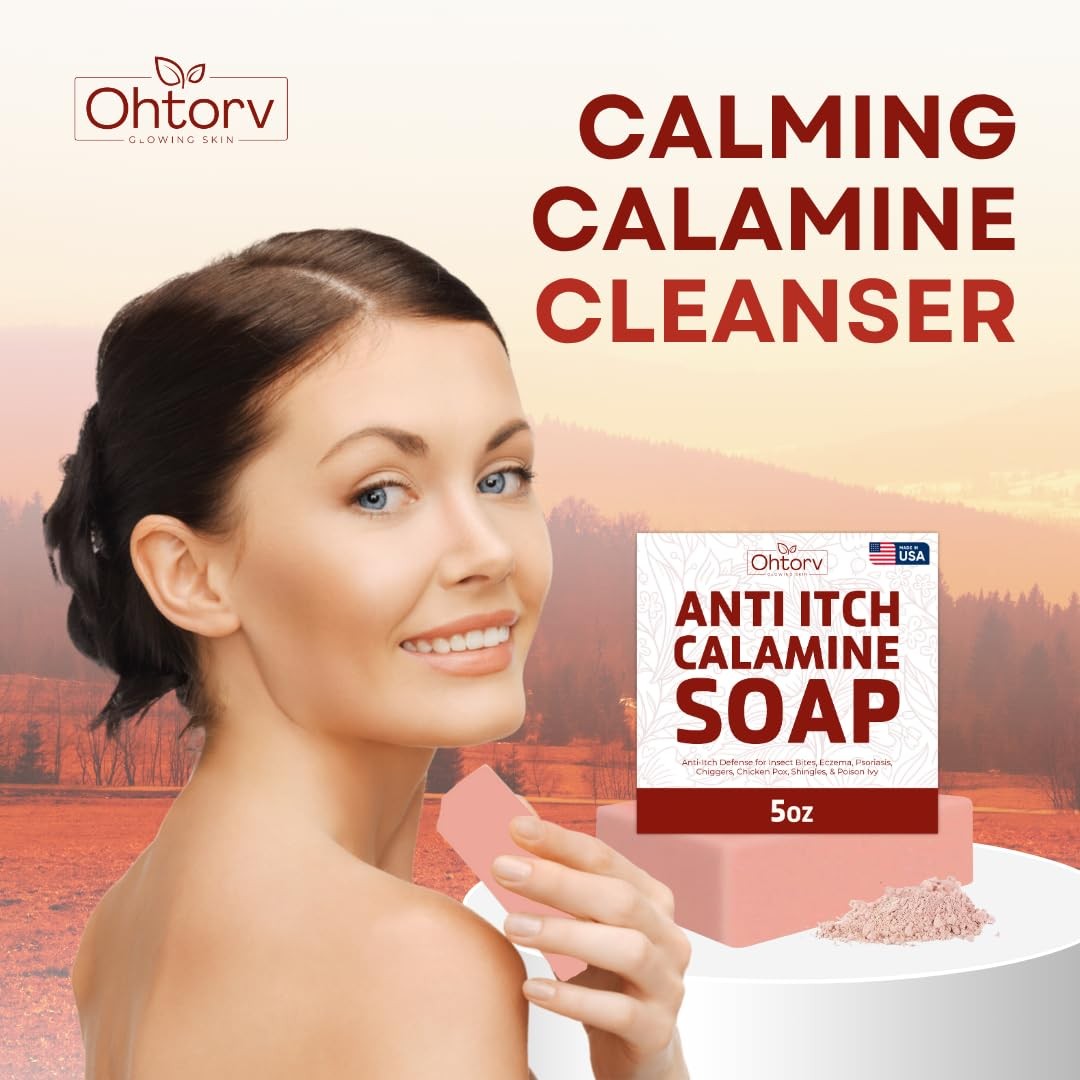 Calamine Soap Bar – All Natural Instant Itch Relief – Calming Calamine Soap