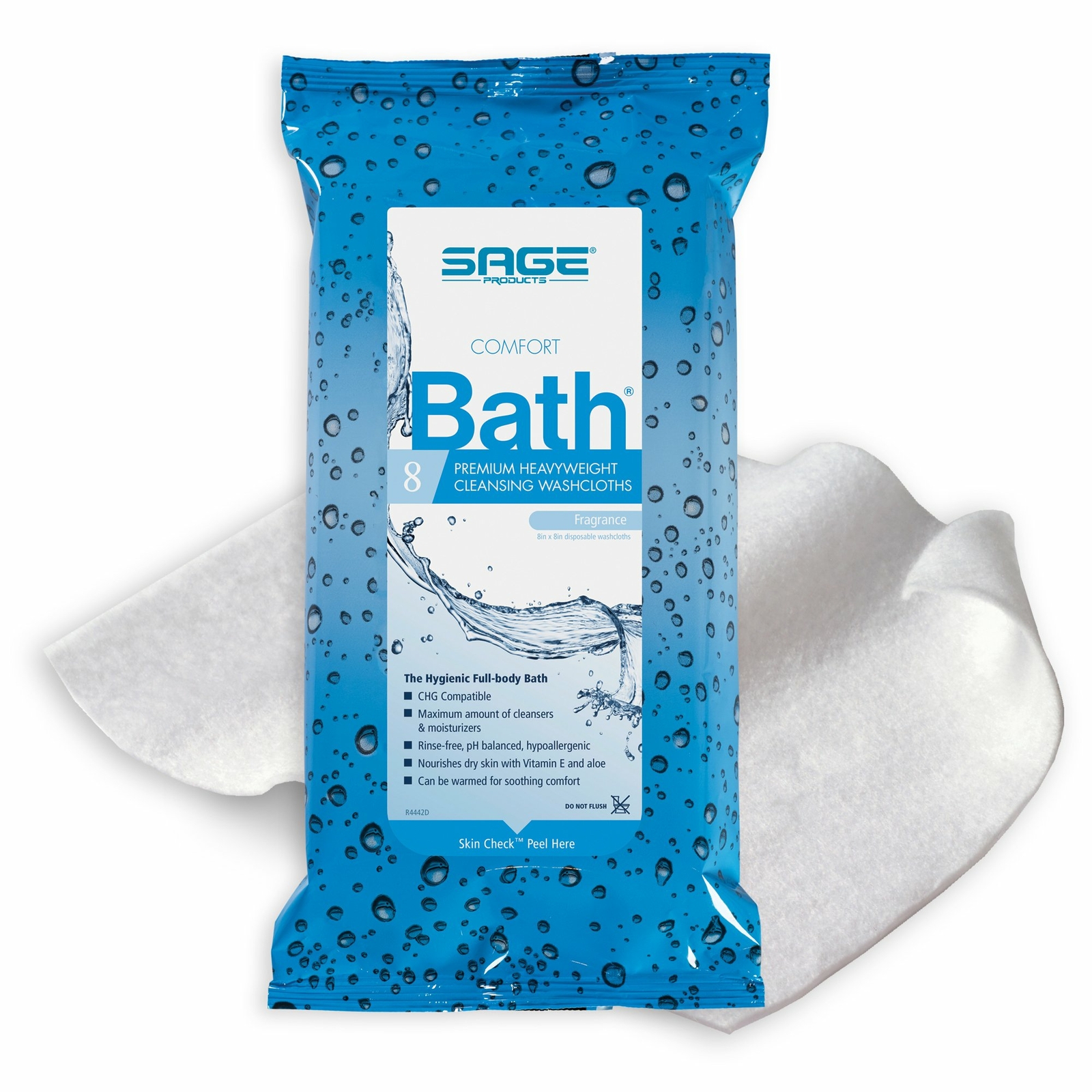 Sage Comfort Bath Cleansing Washcloth Wipes Heavyweight 8 X 8″ 7900 8 Wipes