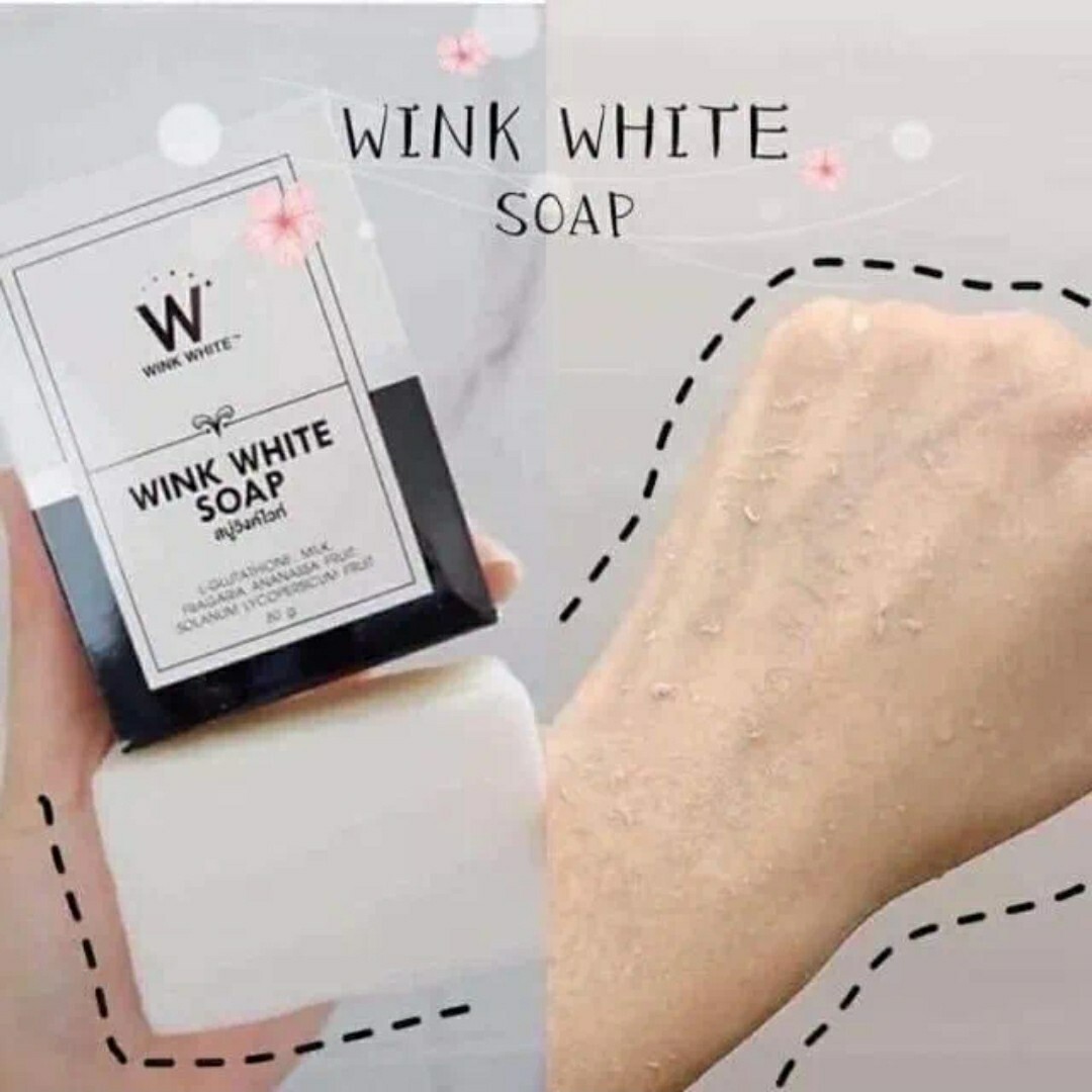 x15 Wink White Soap Skin Body Whitening Face Gluta Brightening Cleansing 80g.