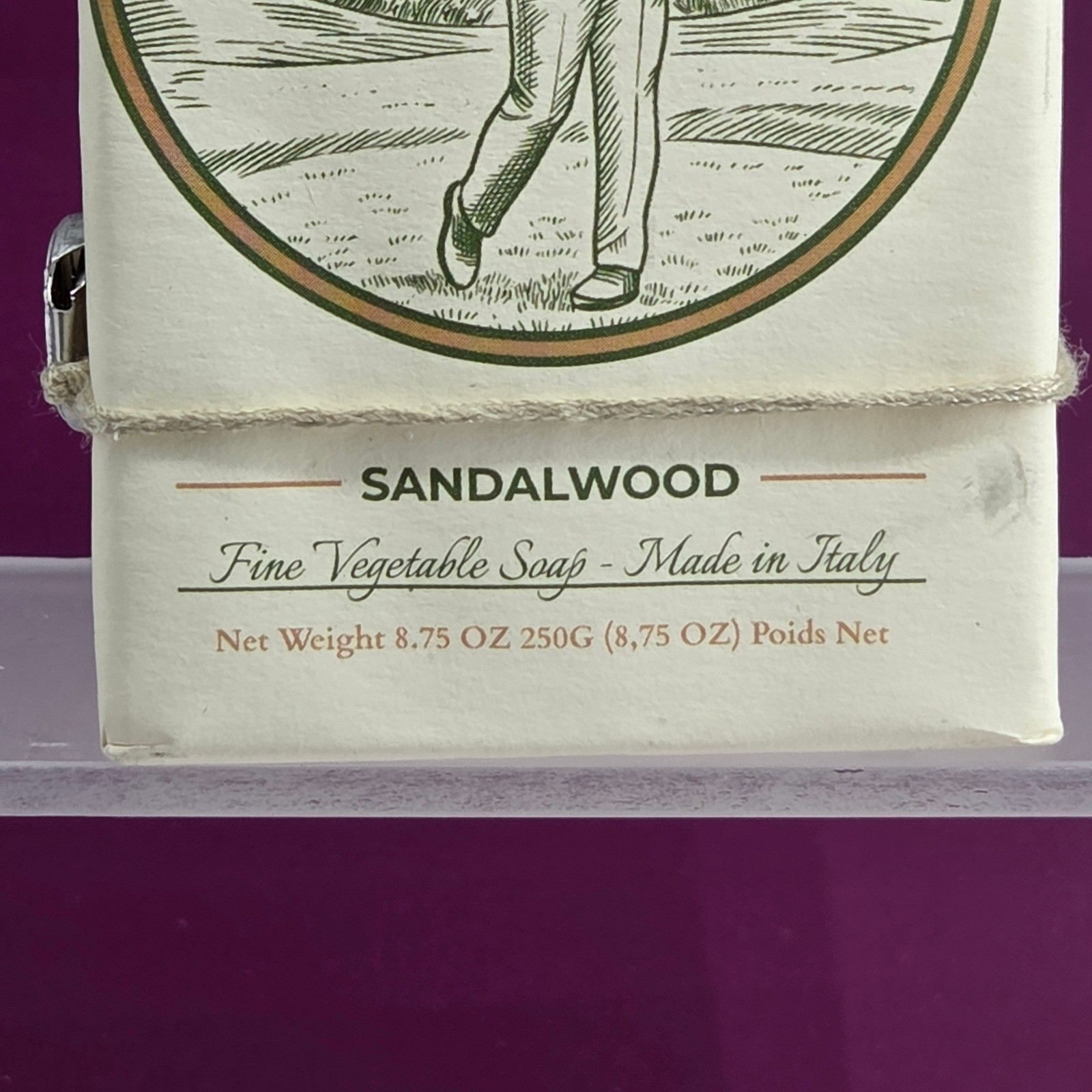 Alchimia Soap Sandalwood Men 8.75oz Italian Vegetable Bar Soap Golf Aesthetic
