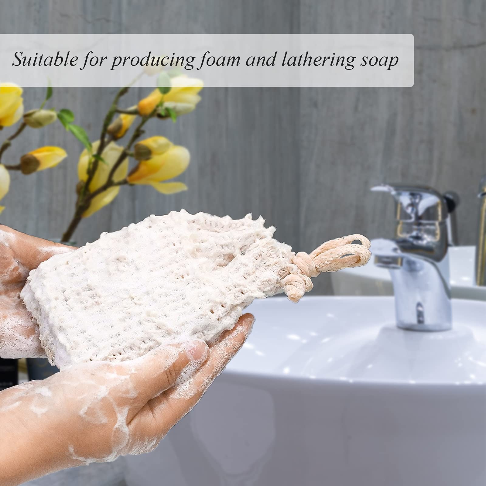 ZEPELOFFY Soap Bag,5 Packs Bar Saver 1 Count (Pack of 5), Beige(5 packs)