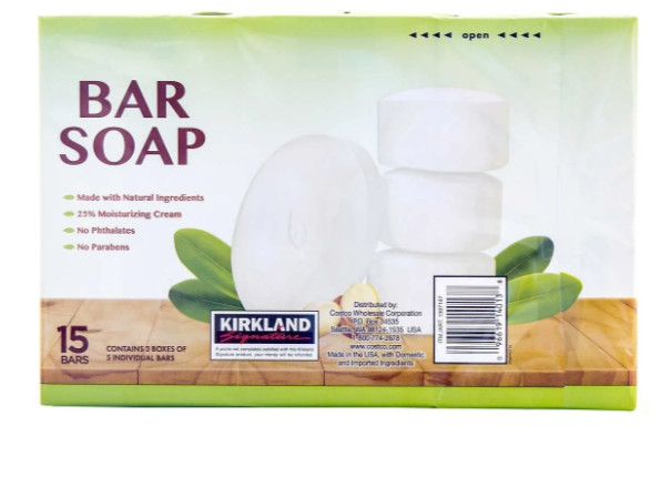 Kirkland Signature Bar Soap with Shea Butter, 4.5 Ounce (5 Count). NEW