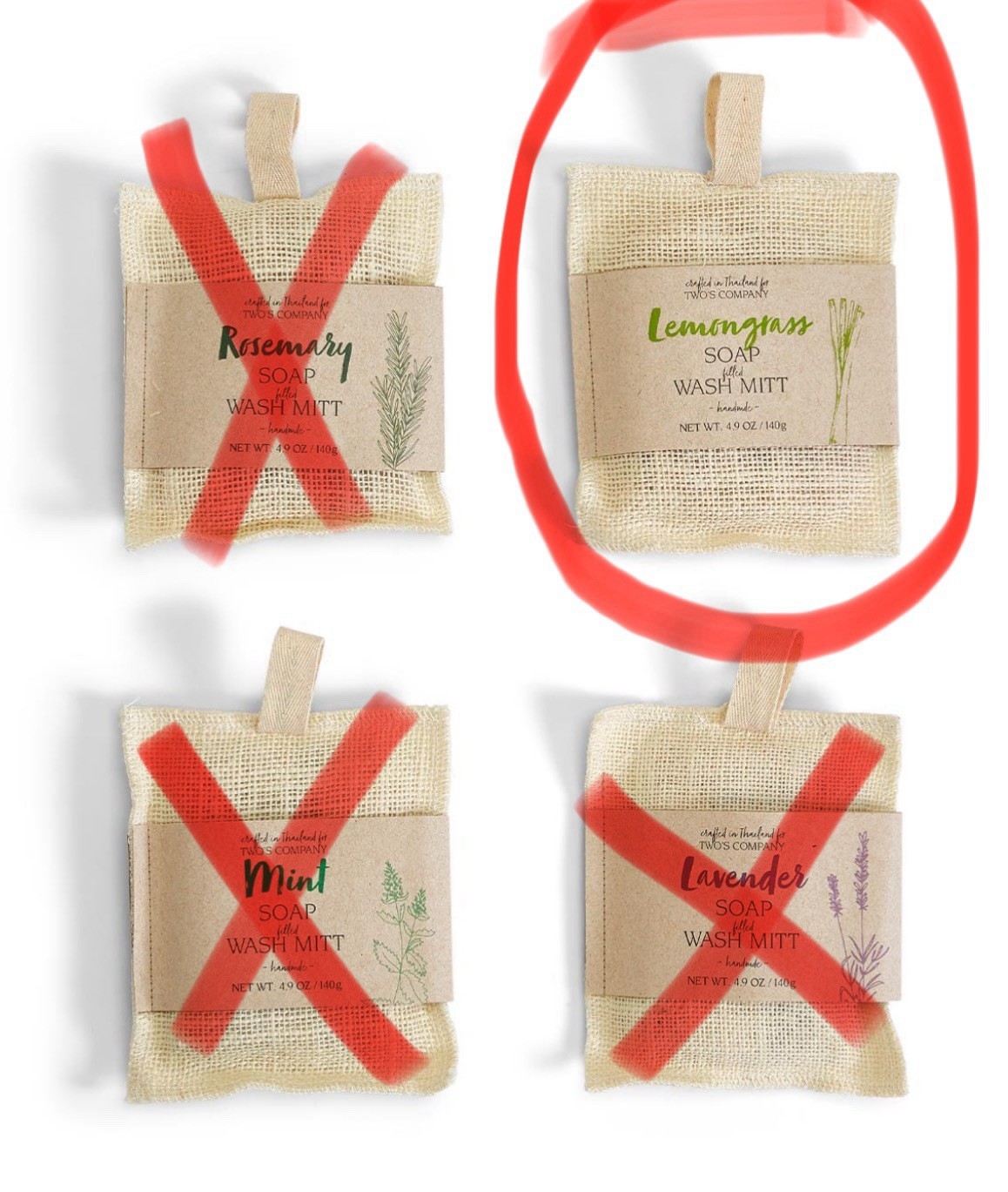 Two’s Company Lemongrass Handmade Bar Soap Essential Oils & Walnut 5.29 oz/150g