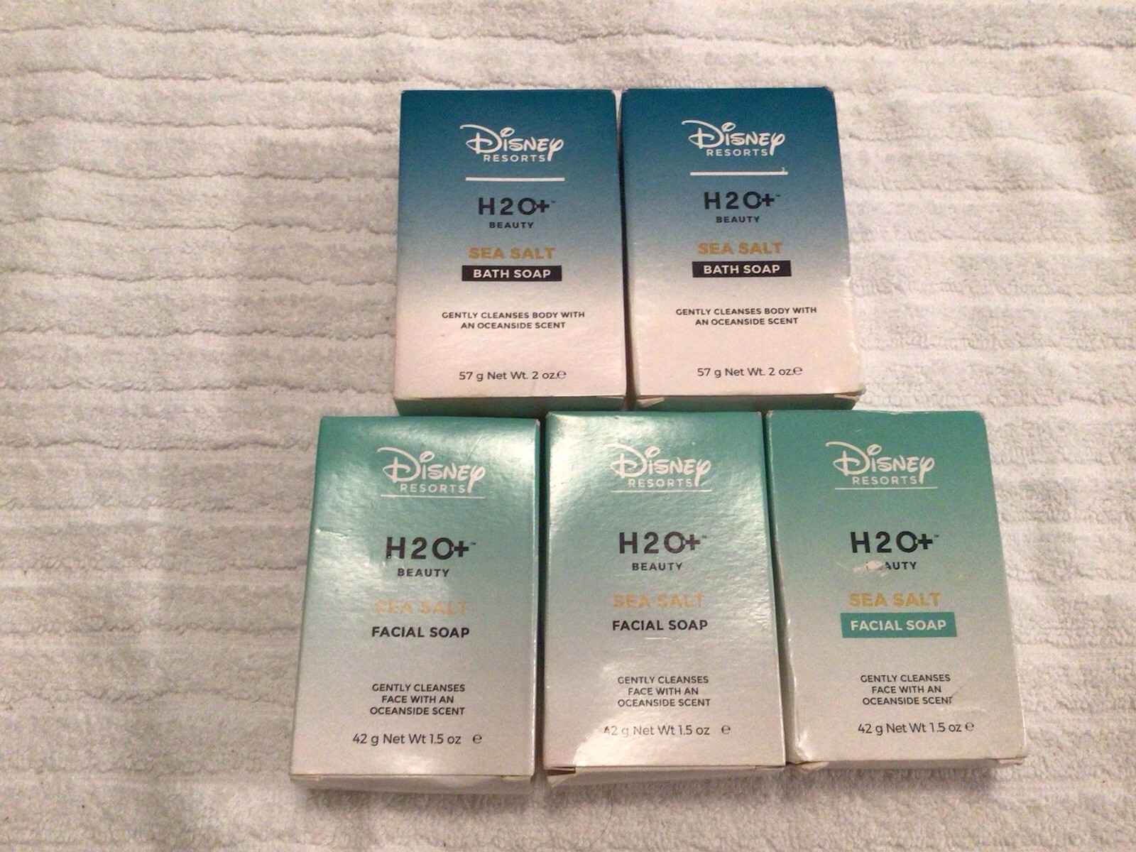 Lot Of 12 Disney Resorts H2O Sea Salt Soap Facial Soap Mouthwash Shower Caps