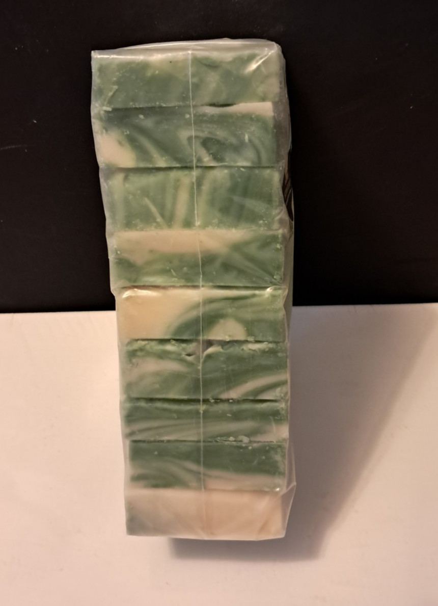 Cucumber Melon Cold Processed handmade soap loaf, 9 precut bars