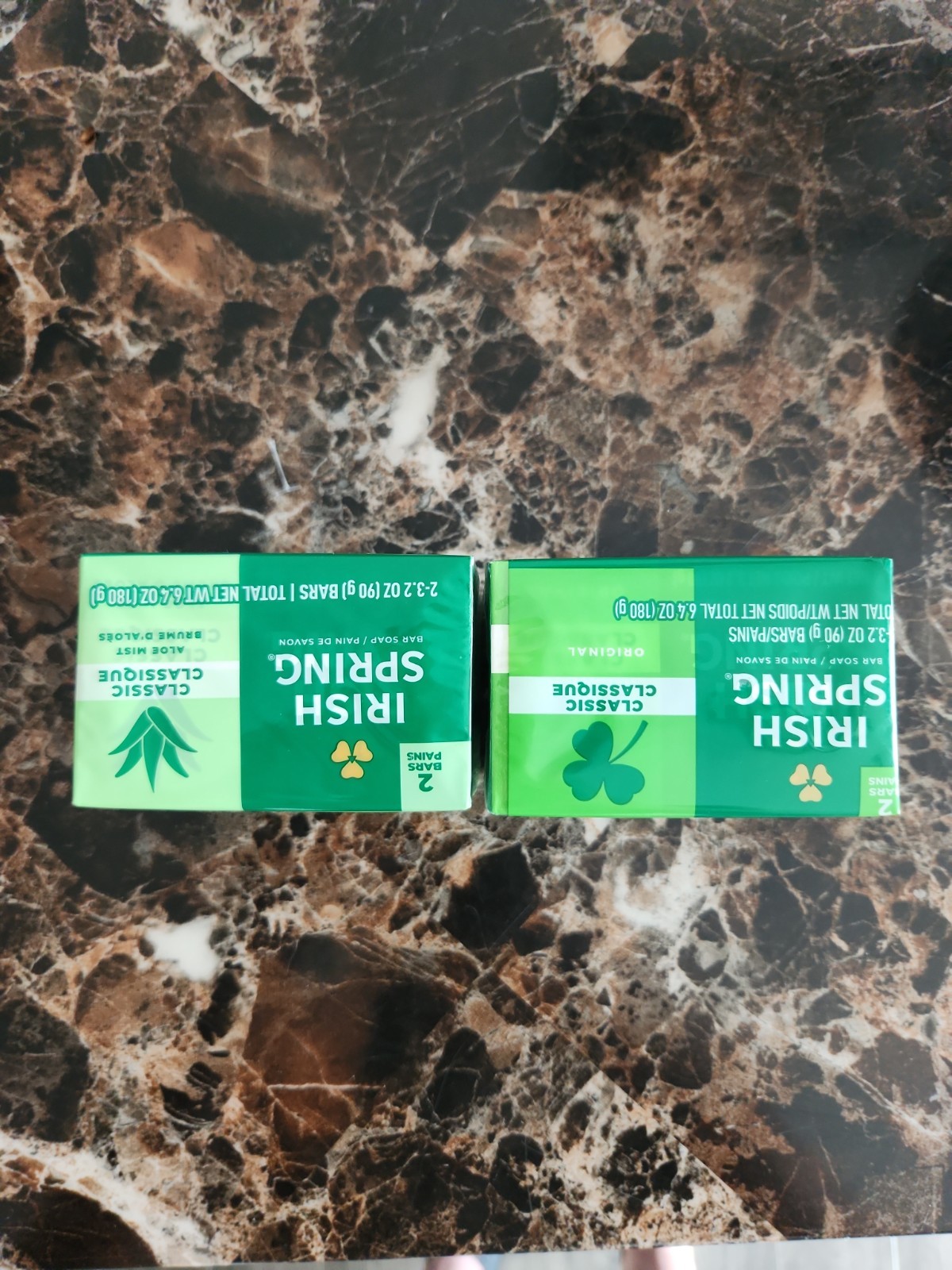 Irish Spring Classic Bar Soap Lot (2 Packs) Original & Aloe Mist 4 Bars Total