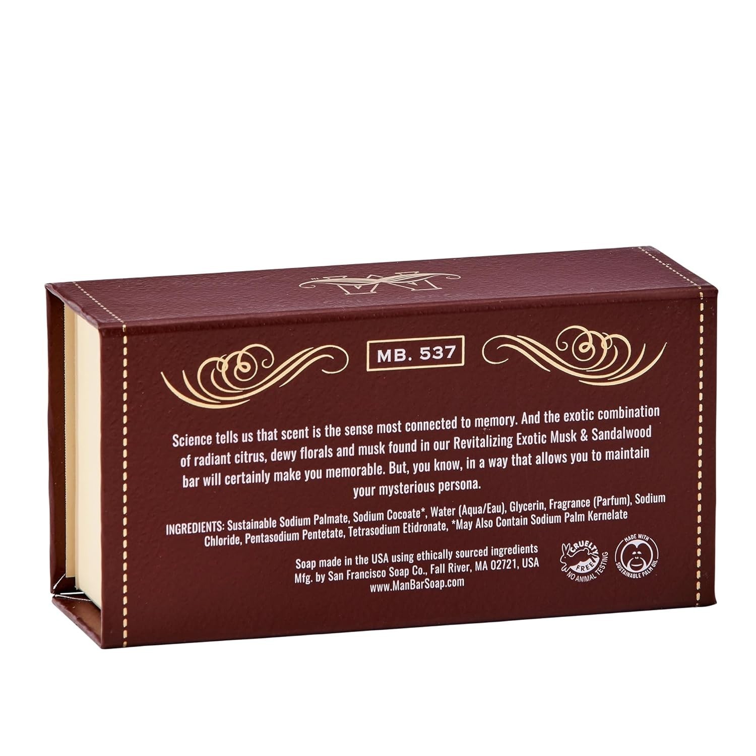 San Francisco Soap Company Revitalizing Man Bar, Exotic Musk & Sandalwood, 10