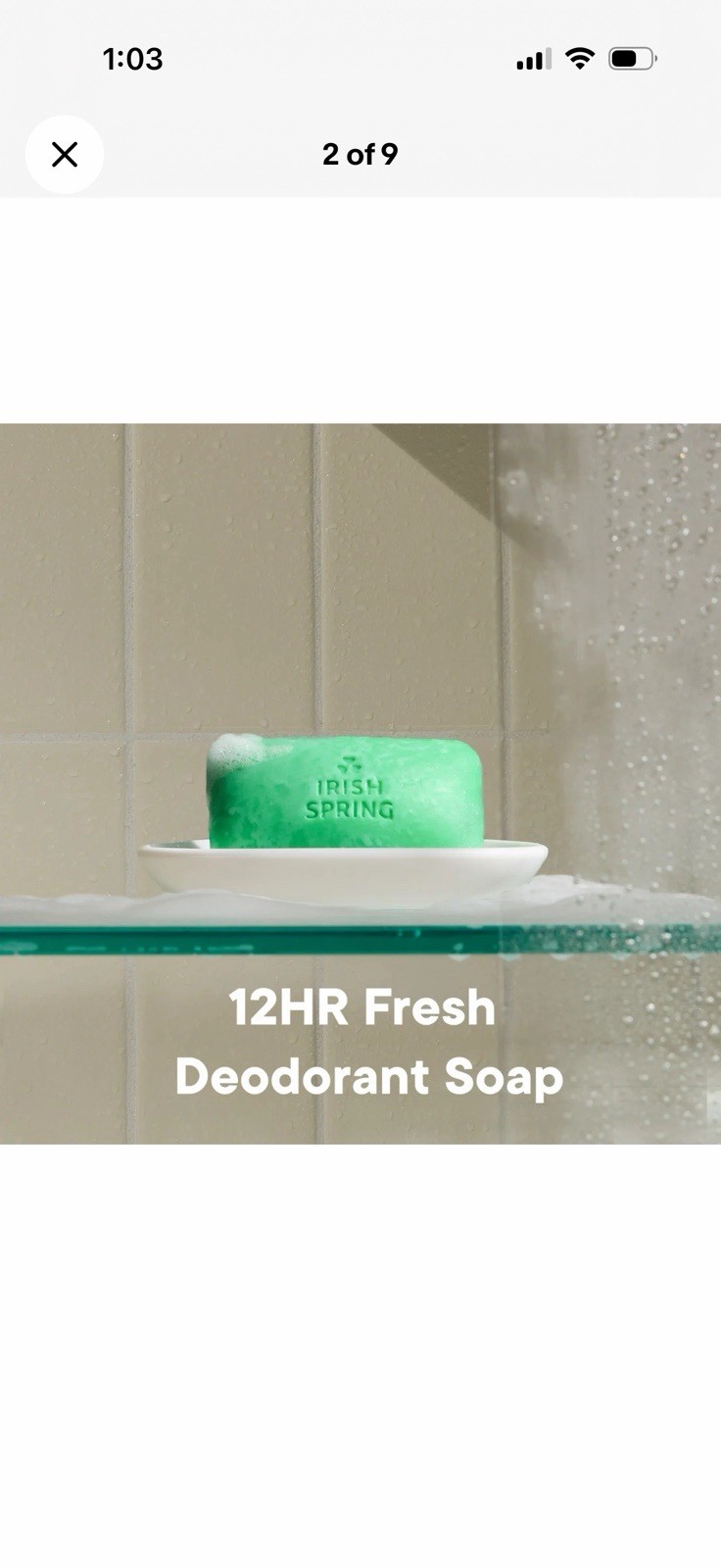 Irish Spring Original 12 HR Fresh Deodorant Soap Bar for Men, 3.7 oz