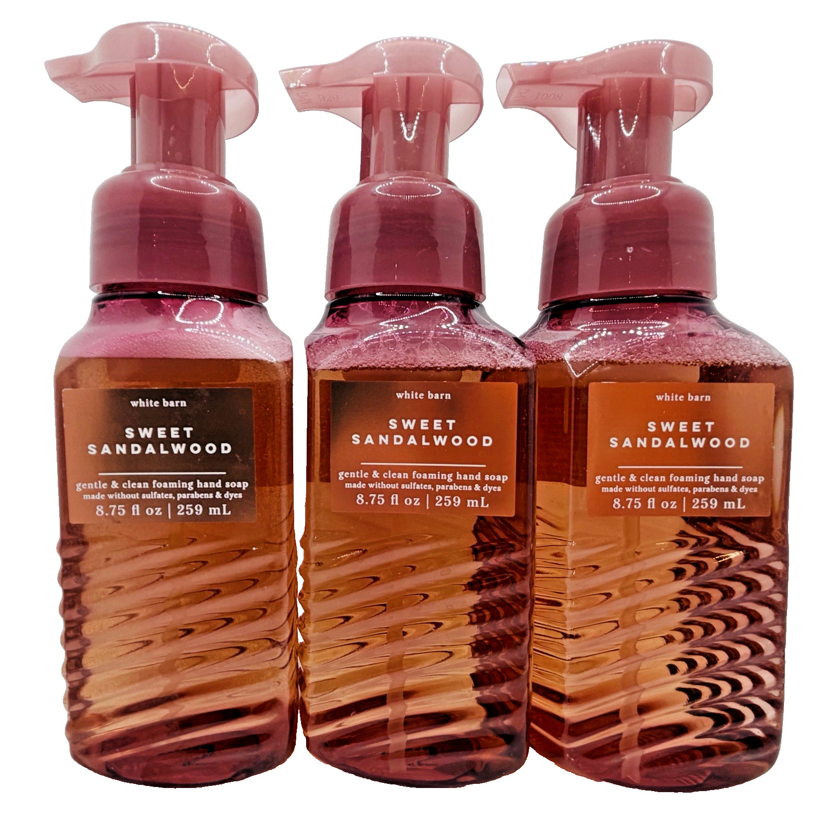 Bath & Body Works Sweet Sandalwood Gentle Foaming Hand Soap 8.75 Oz x3