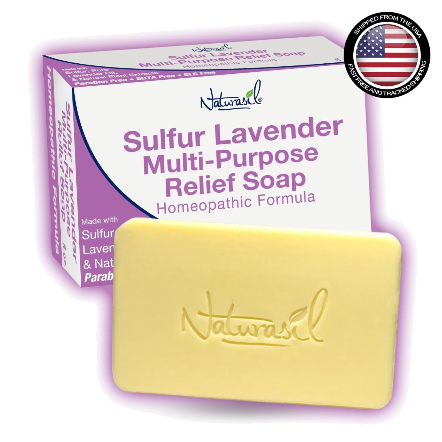 Organic Sulfur Lavender Soap – Natural 5oz Bar for Itching, Warts & Skin Comfort