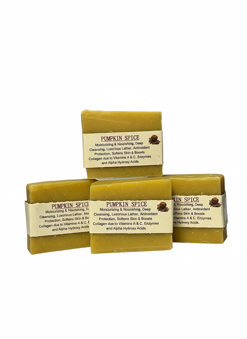 Handmade Pumpkin Spice Bar Soap (Alpha Hydroxy Acids, Vegan), Great Lather!
