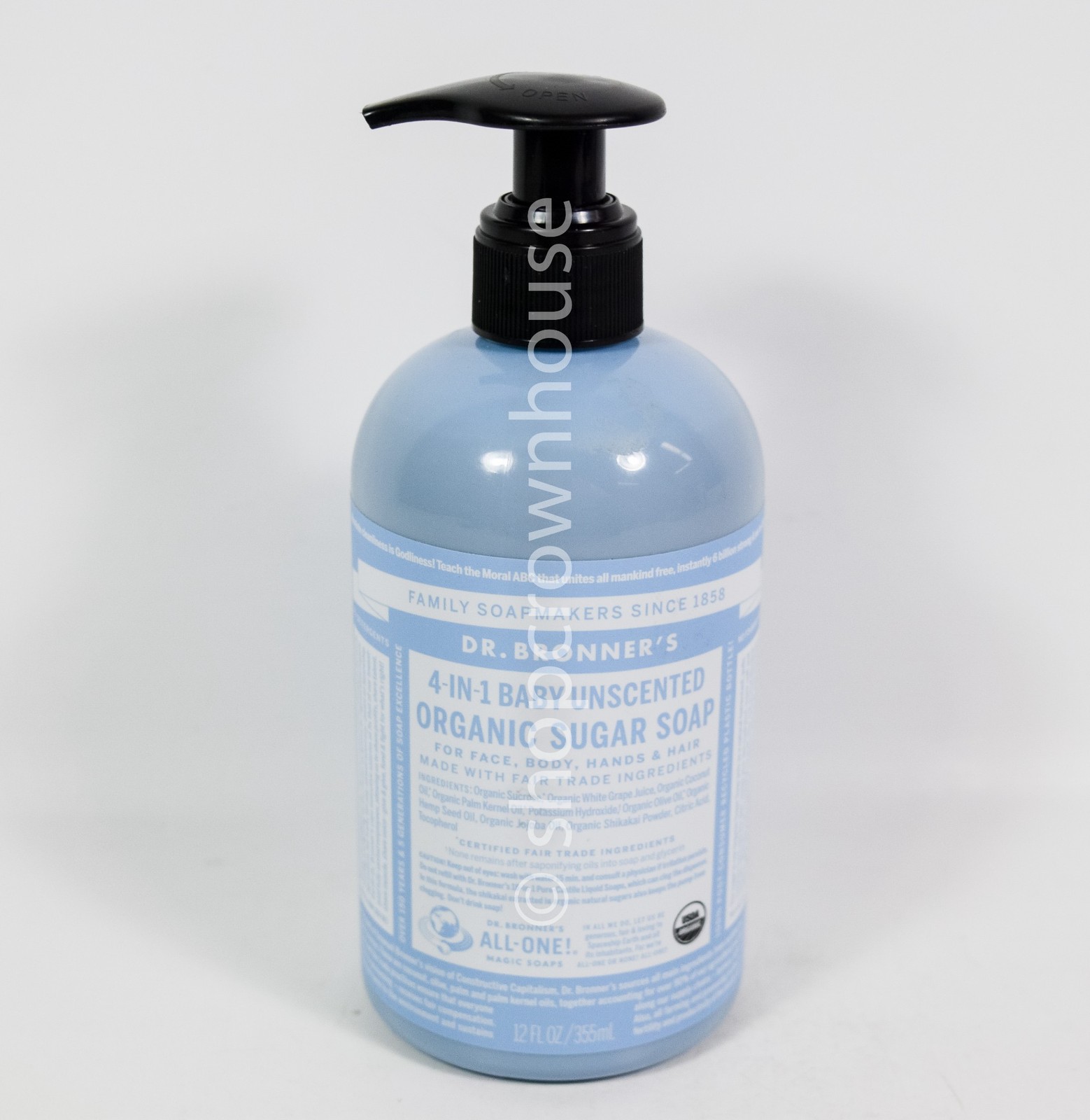 Dr. Bronner’s 4-in-1 Hemp BABY UNSCENTED Pure Castile Soap 12 fl oz organic