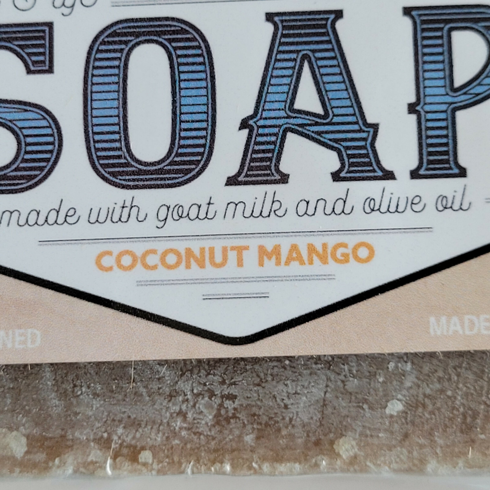 Bates Family Farm Coconut Mango Fat and Lye Soap Goat Milk Olive Oil Natural