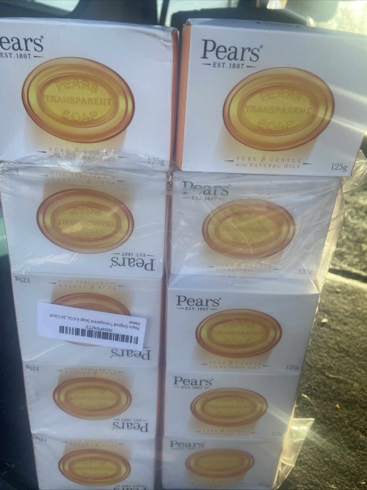 New,pears transparent soap Pure & Gentle W/ Natural Oils {PACK OF 10} 125g Each