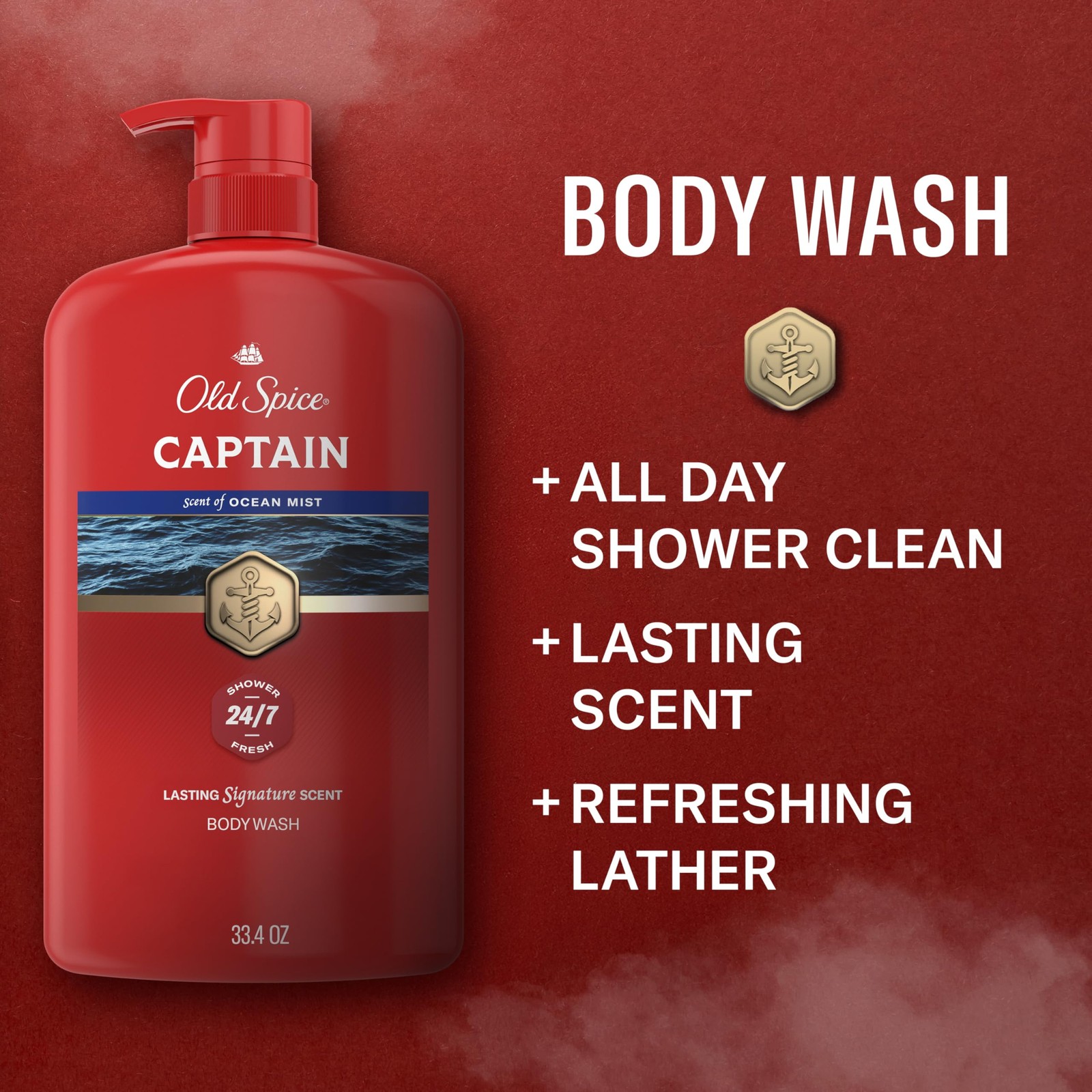 Old Spice Refreshing Body Wash for Men, 3X Defense, 33.4 Fl Oz (Pack of 1)