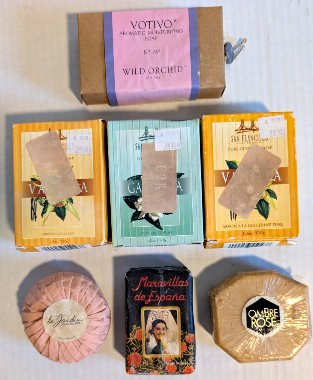 Lot of 7 Vintage Perfumed Soaps – Ombre Rose / San Francisco Soap Co & More