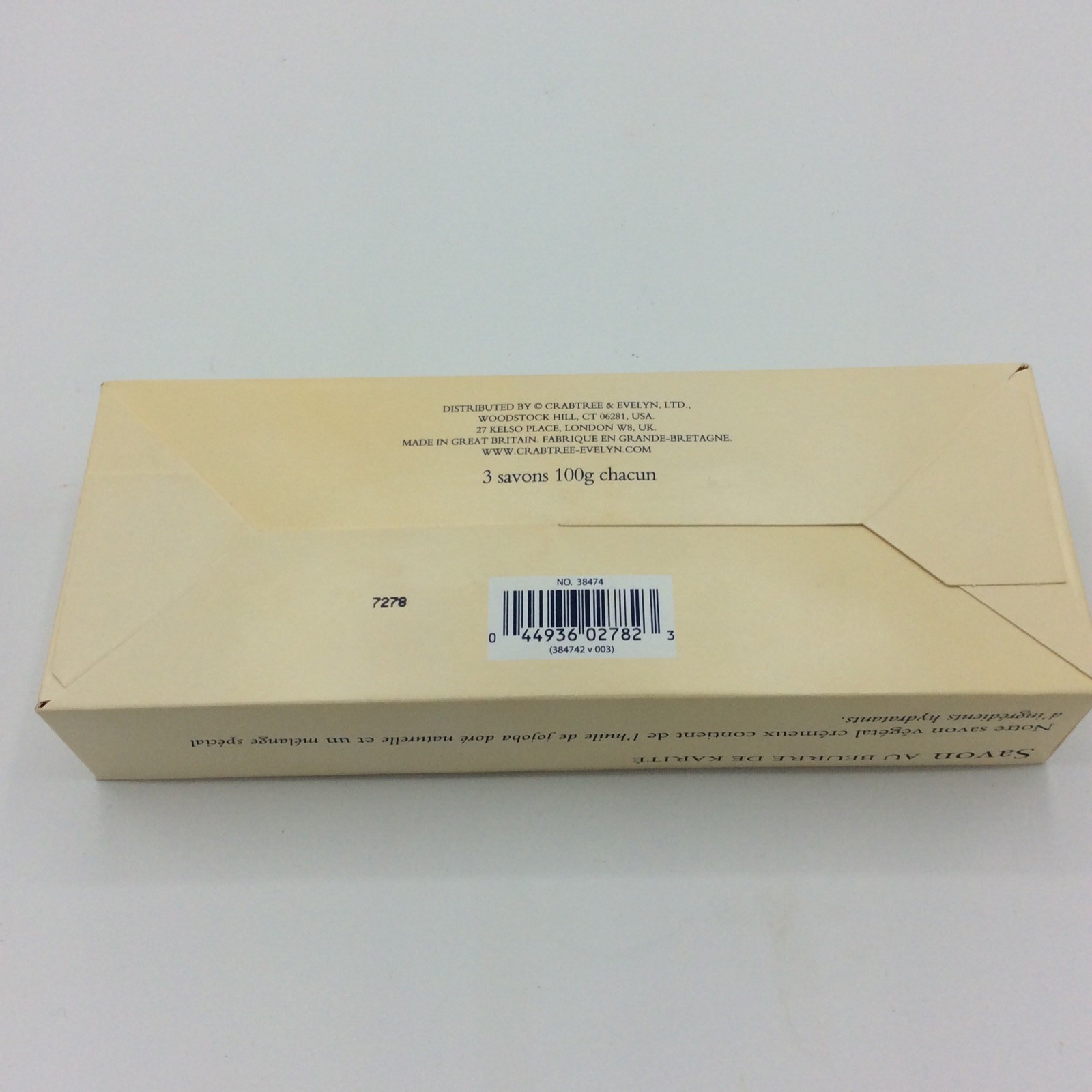Crabtree & Evelyn Jojoba Oil Triple Milled Soap Shea Butter Sea Shell Box Of 3