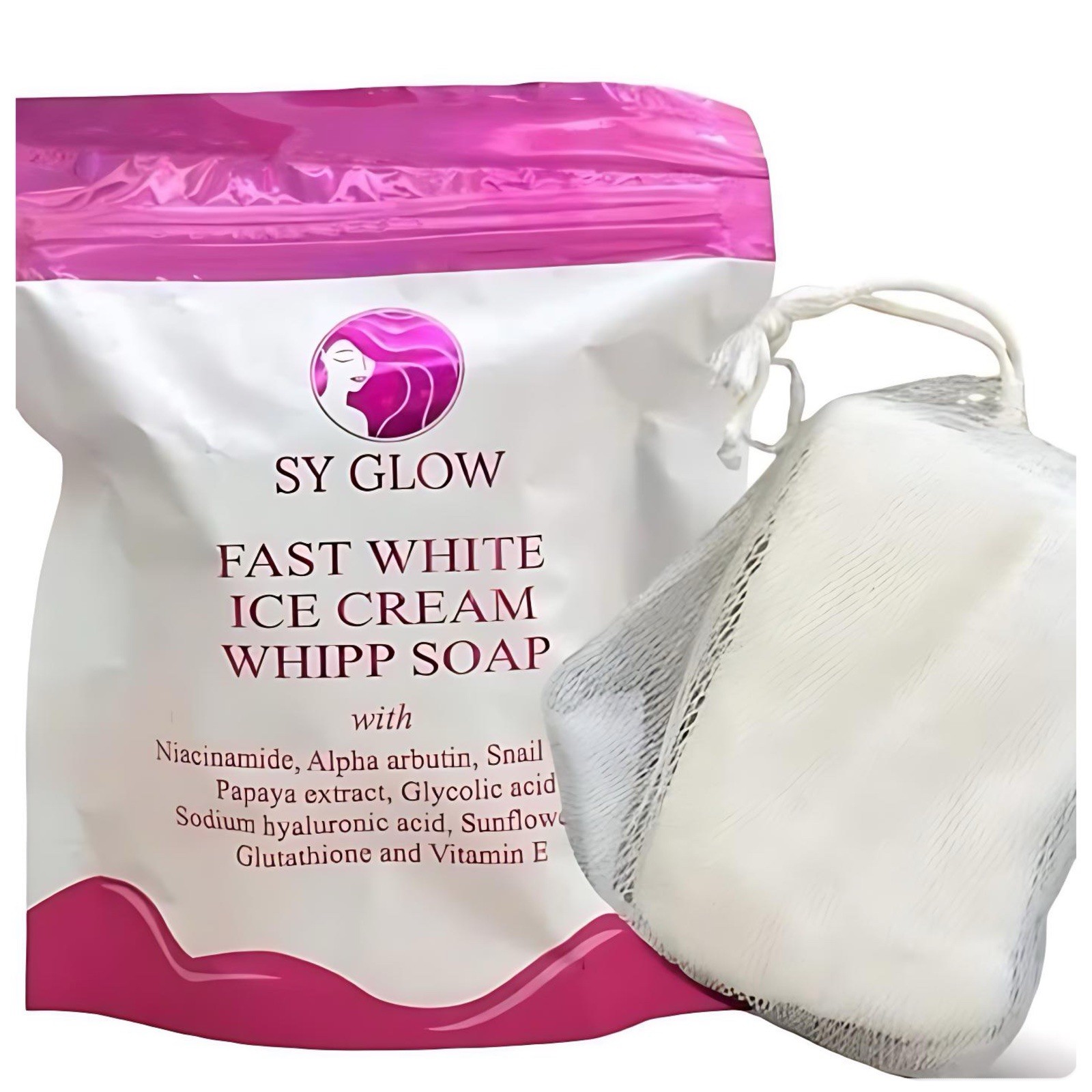 SY GLOW Fast White Ice Cream Whipp Soap, 125g