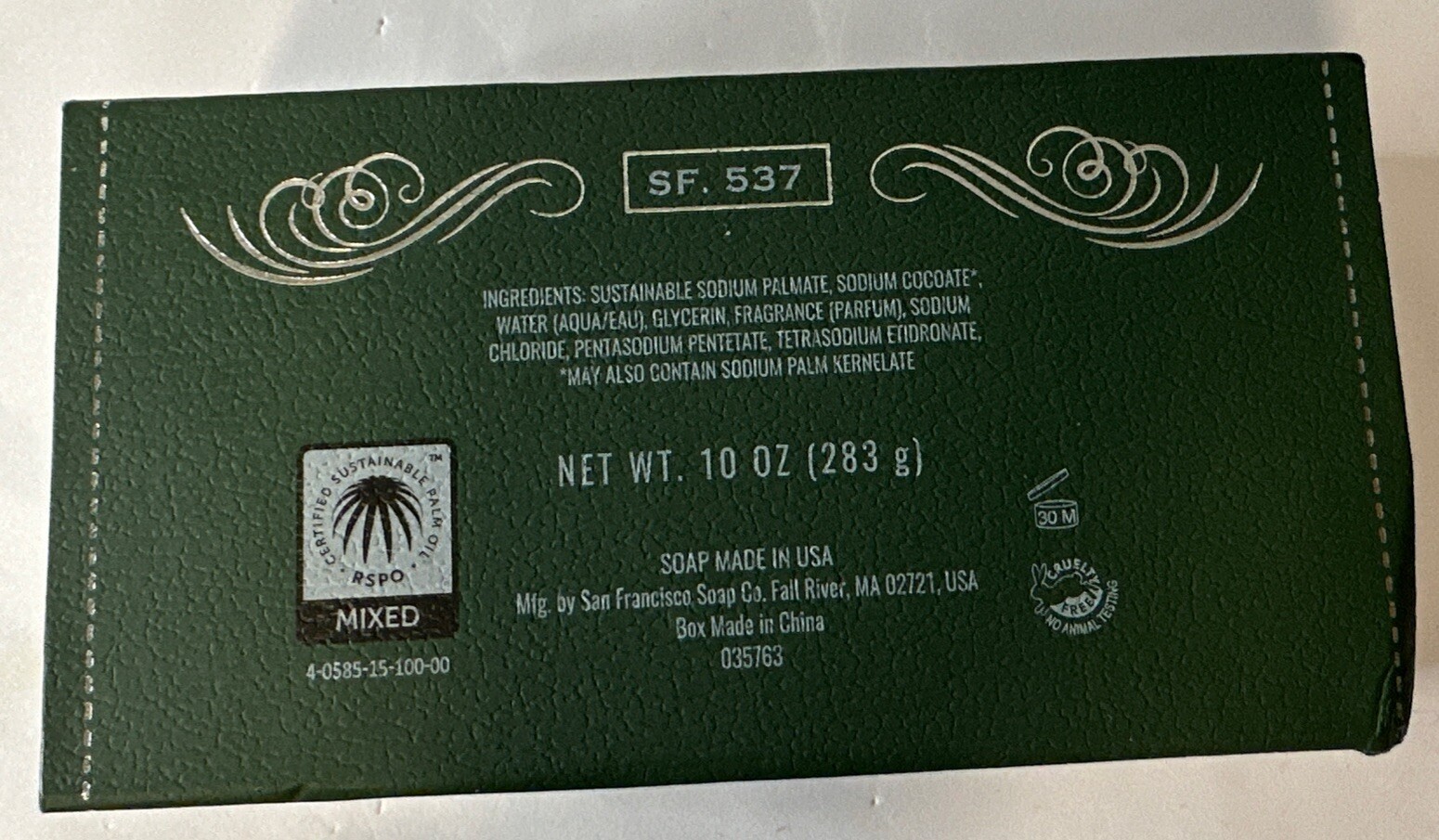 San Francisco Soap Company Hydrating Man Bar, Green, Siberian Fir, 10 Oz