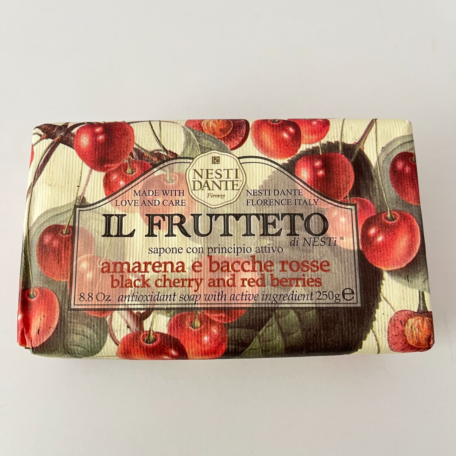 Nesti Dante Soap Bar IL Frutteto Antioxidant Black Cherry & Red Berries 8.8oz
