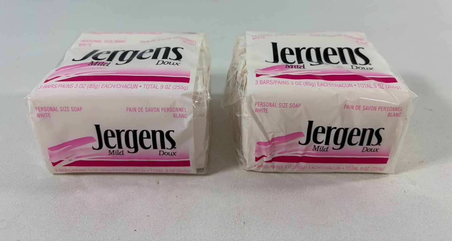 Vintage Jergens Mild Soap Bars White 6 Personal Size Bars (3 Oz Each) Total 18oz