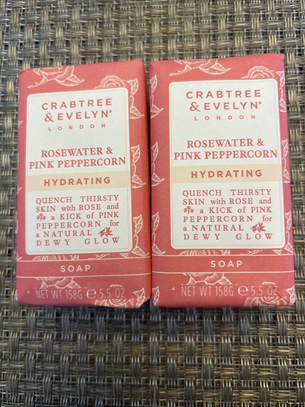 Crabtree Evelyn Rosewater Pink Peppercorn Hydrating Soap USA 5.5 Oz 158g Lot
