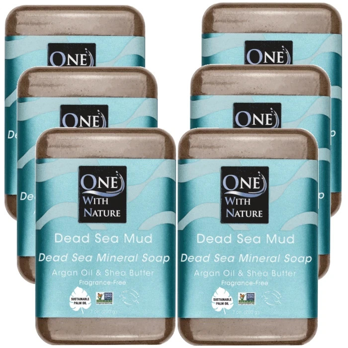 Dead Sea Mineral Soap Dead Sea Mud – Fragrance Free 7 oz Each (Pack of 6)