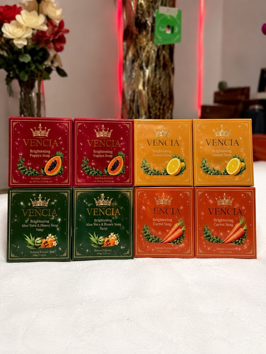 Vencia Brightening Soap Multipack Papaya Aloe Vera & Honey Lemon Carrot 3.53oz