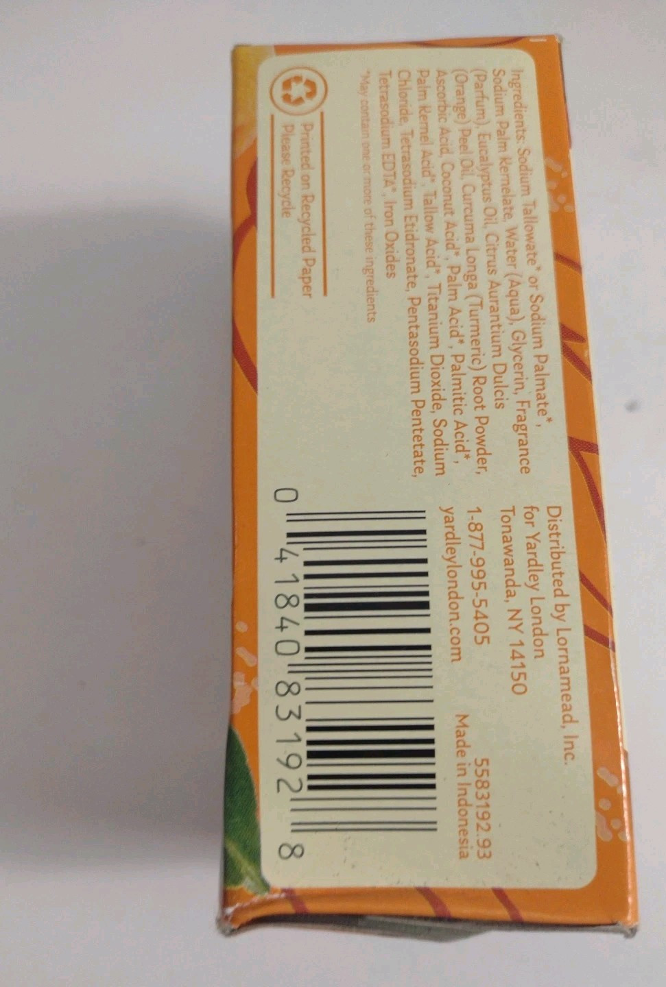 Bath Bar Yardley London Vitamin C Turmeric & Orange Peel & English Lavender 3pk