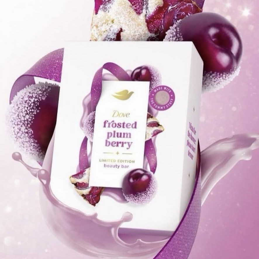 Dove FROSTED PLUM BERRY Limited Edition Beauty Bar Soap ~ 4 Bars New / Sealed