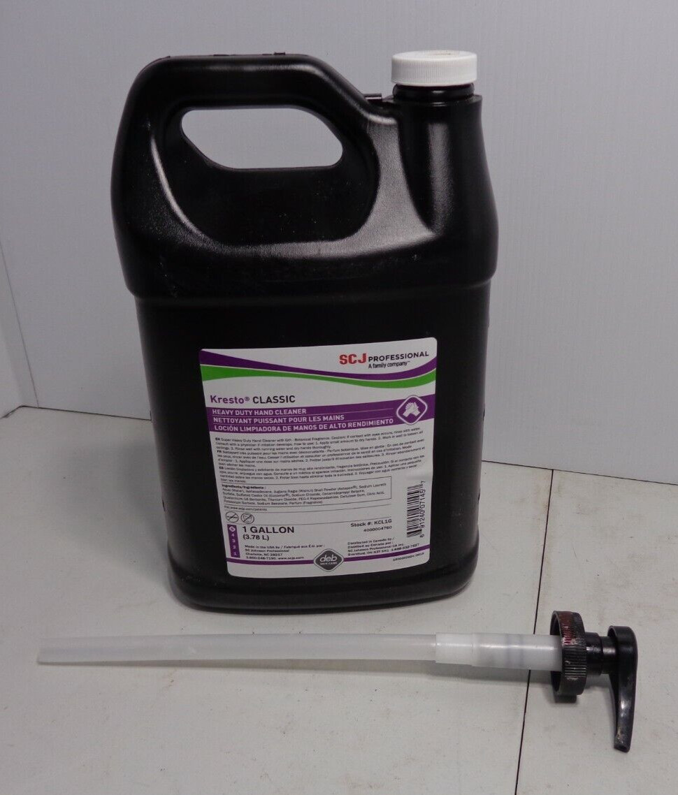 SC Johnson Kresto Clasic Hand Cleaner W/Grit Liquid Fougere Scent 1 Gallon pump