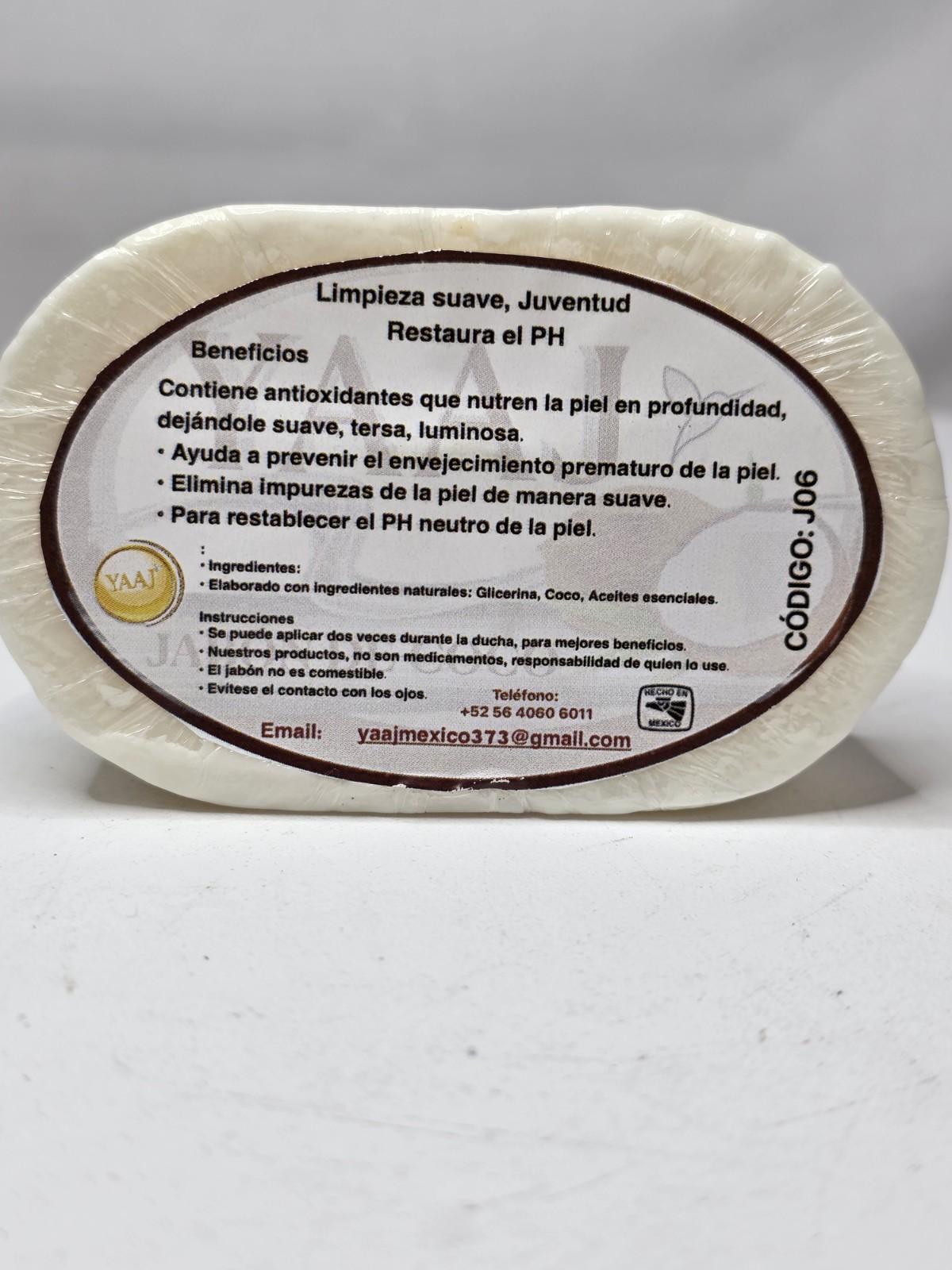 Artisanal Soap Bar Coconut Milk, 100% Natural Ingredients, Essential Oils YAAJ