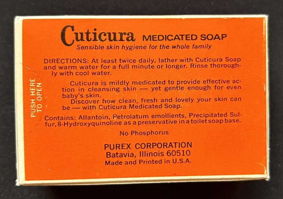 Vtg Cuticura Soap Origional Formula Medicated Soap Removes Acne Antibacterial