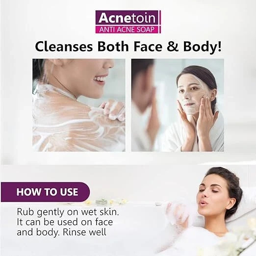 Leeford Women’s Acnetoin Anti Acne Bathing Soap Bar Oily Skin Pack 4 x 75 gm