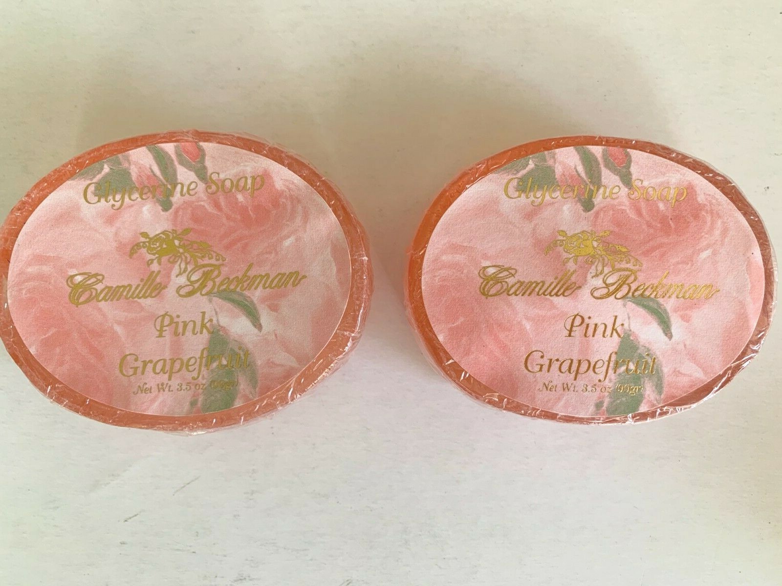 NEW CAMILLE BECKMAN 2 PCS “PINK GRAPEFRUIT” GLYCERINE SOAPS