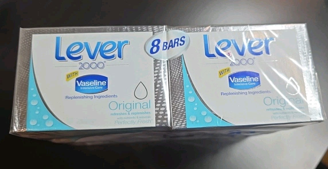 (8) NOS Lever 2000 with Vaseline Bar Soa Original 4.5 oz Each SEALED