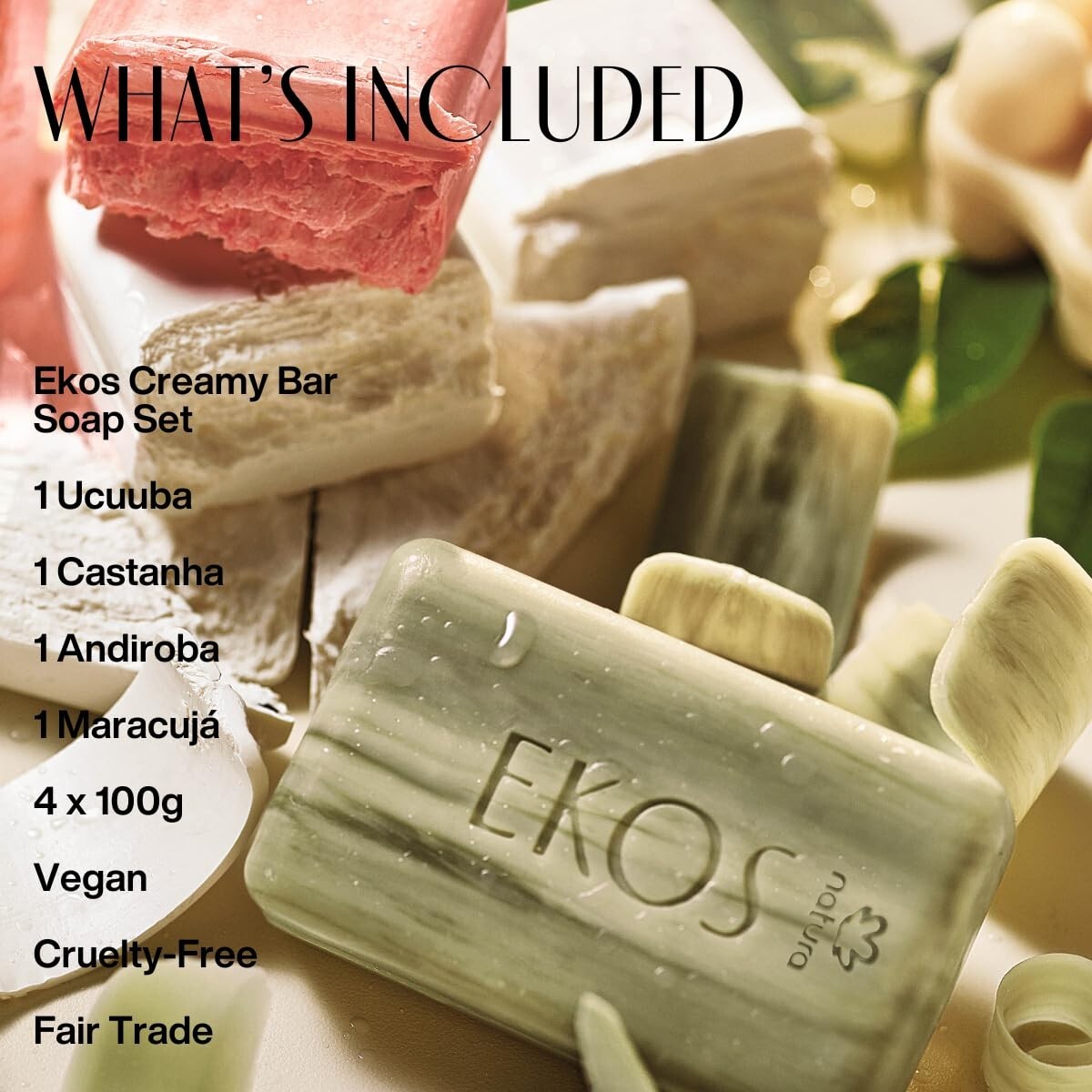 natura – Ekos Ucuuba, Castanha, Andiroba, Maracujá Bar Soap Set (4 Pack)
