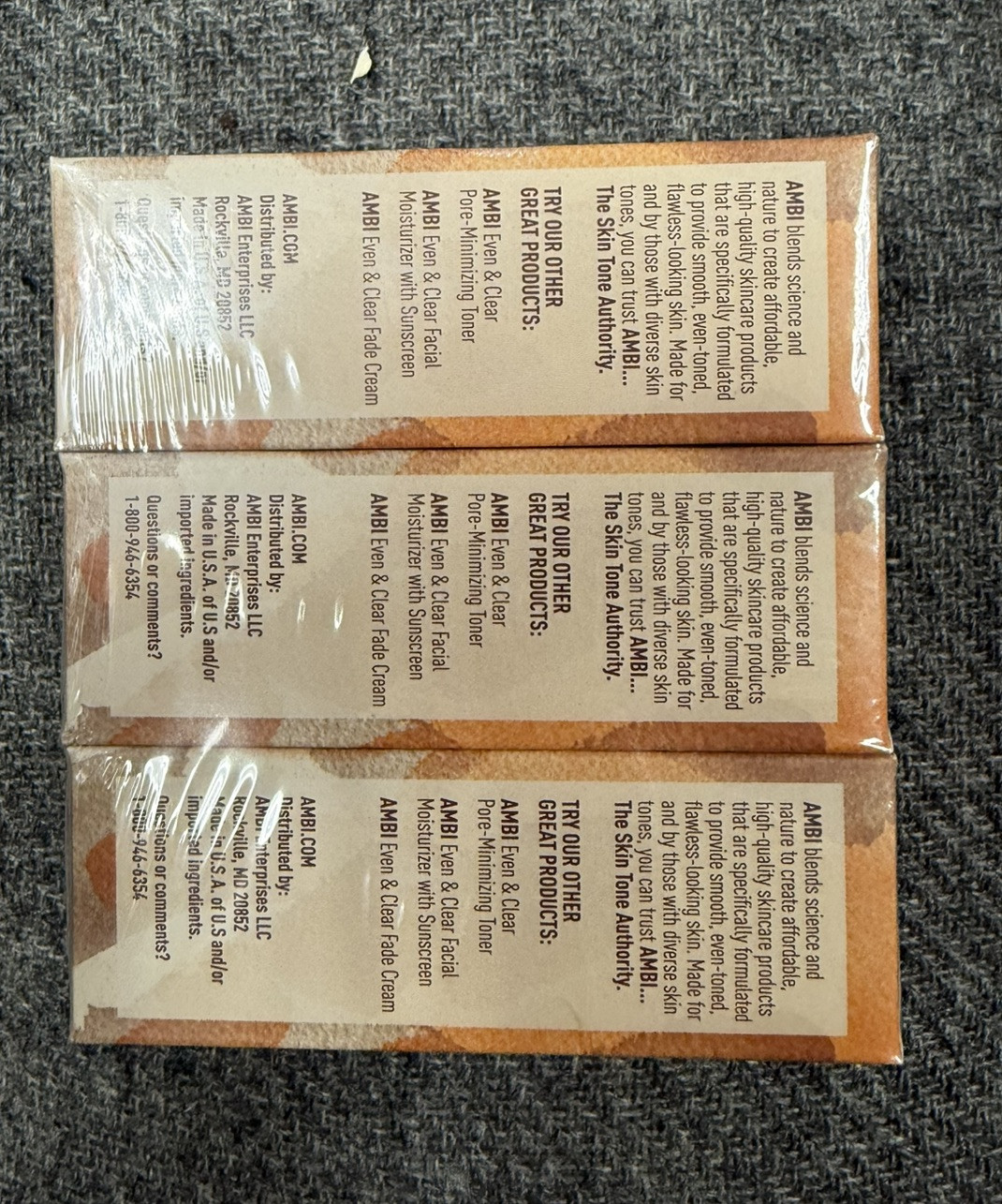 PACK OF 3 AMBI Skin Care Soap Black soap With Shea Batter 3.5 oz Each Bar