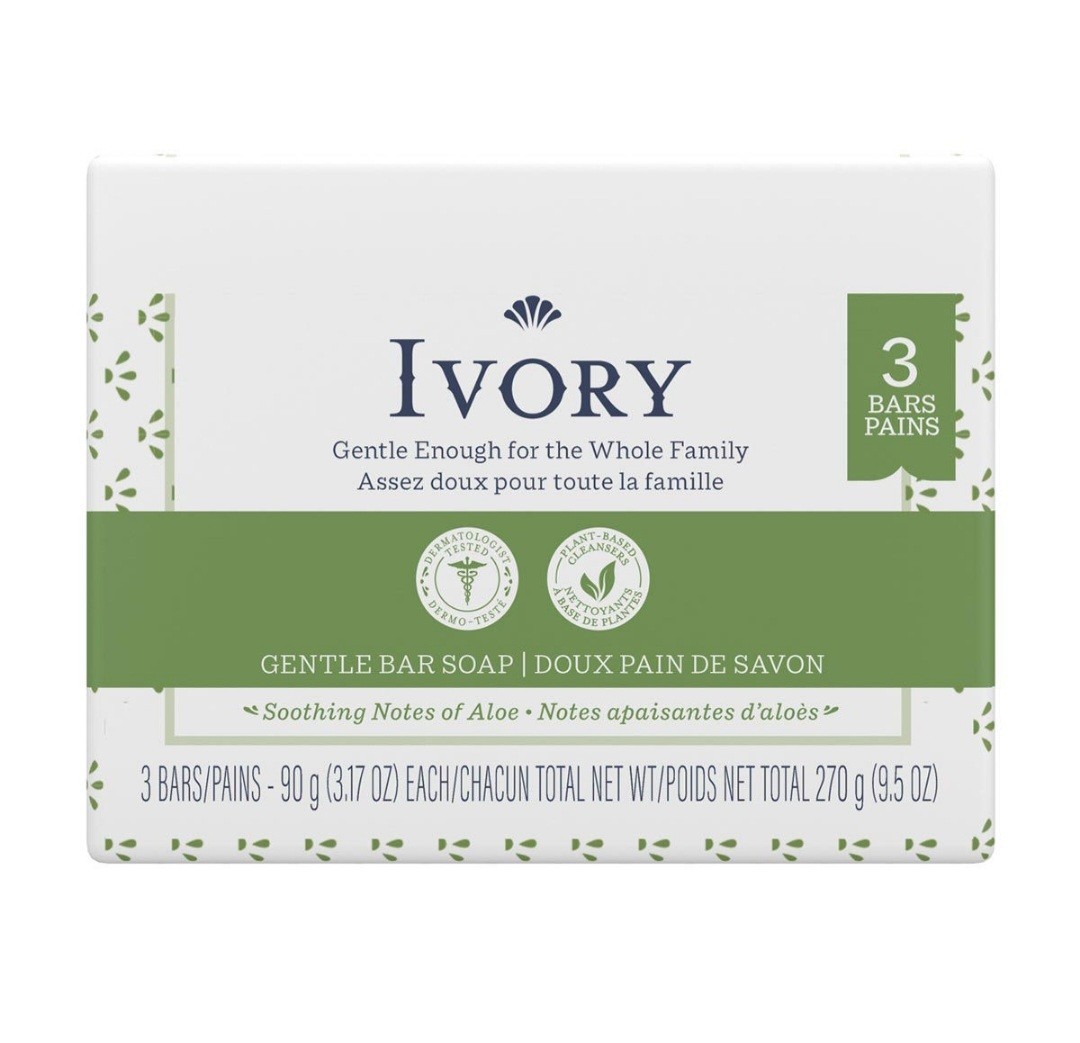 NEW! IVORY (3-BARS) 3.17 Oz. 💚•NOTES OF ALOE•💚 99% Pure Safe Clean & Simple🫧•