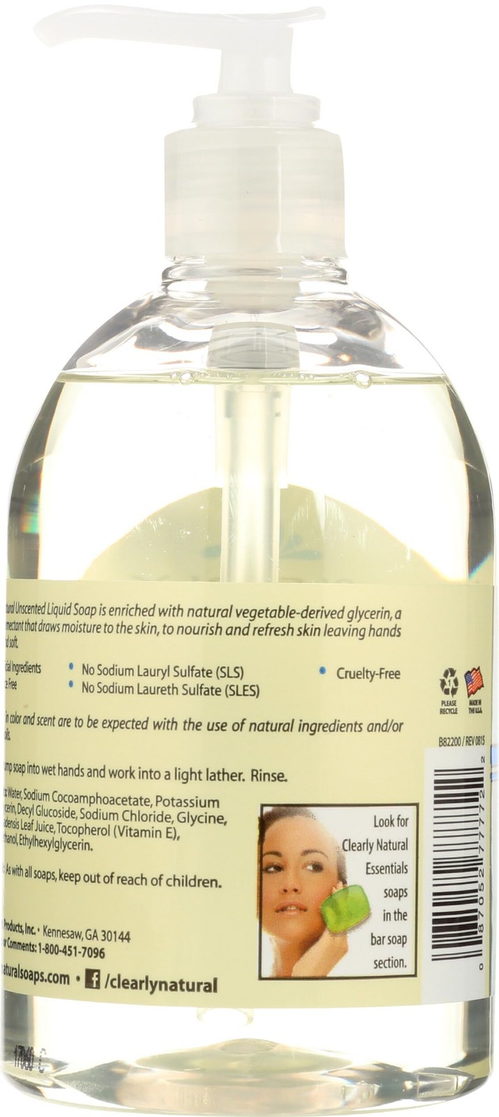 CLEARLY NATURAL Hand Soap Liquid Glycol Unscented, 12 Ounce