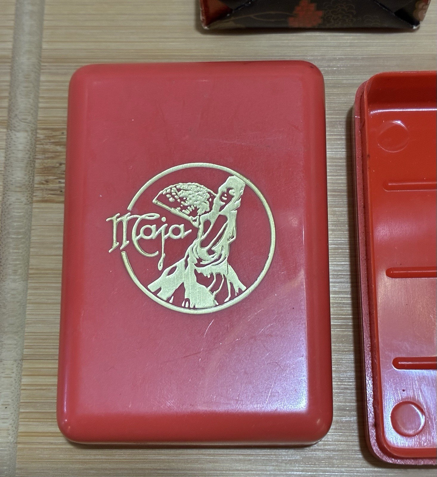 Vintage MAJA JABON MYRURGIA ESPANA Perfume Soap In Red Plastic Case