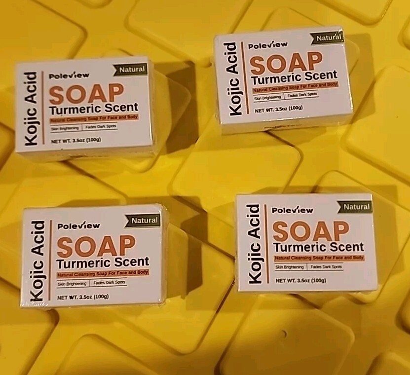 4 Natural Kojic Acid Soap for Hyperpigmentation – Turmeric Soap 3.5oz