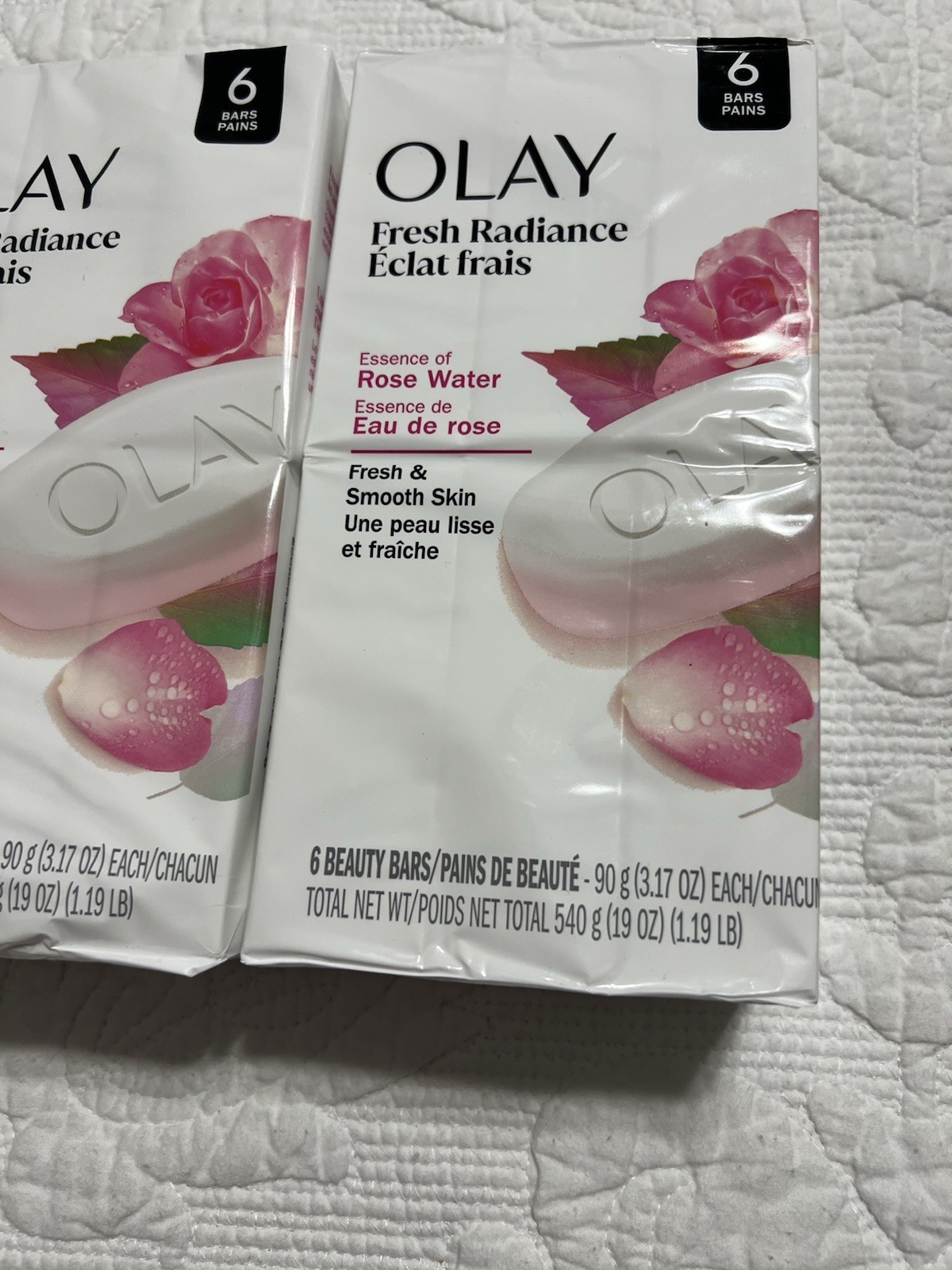 OLAY Fresh Radiance Beauty Bar Soap w/Rose Water, 6 Bars-Lot of 3=18 Beauty Bars
