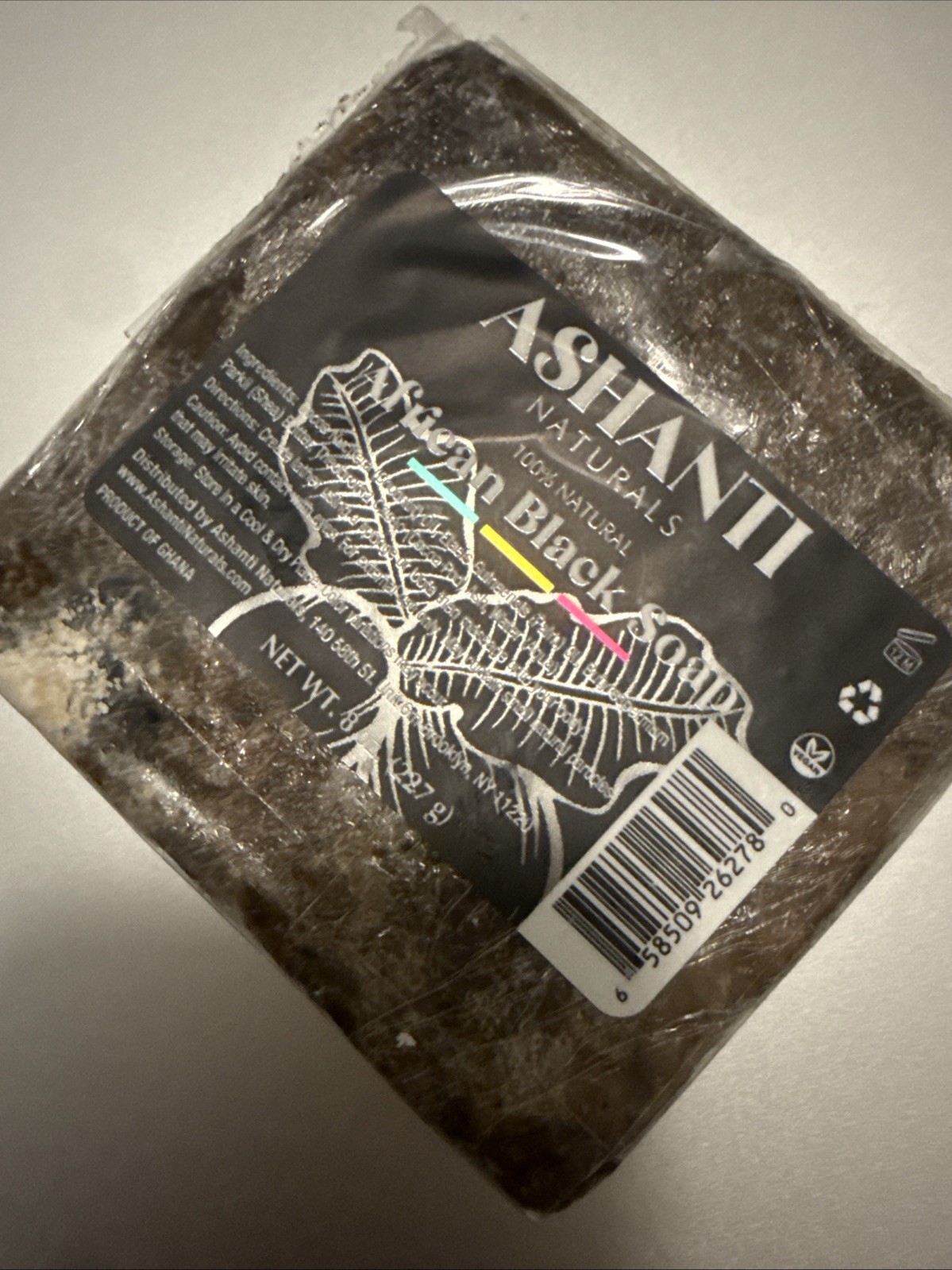 Ashanti Naturals African Black Soap Bar – 8 oz. 100% Natural. Pack Of 2