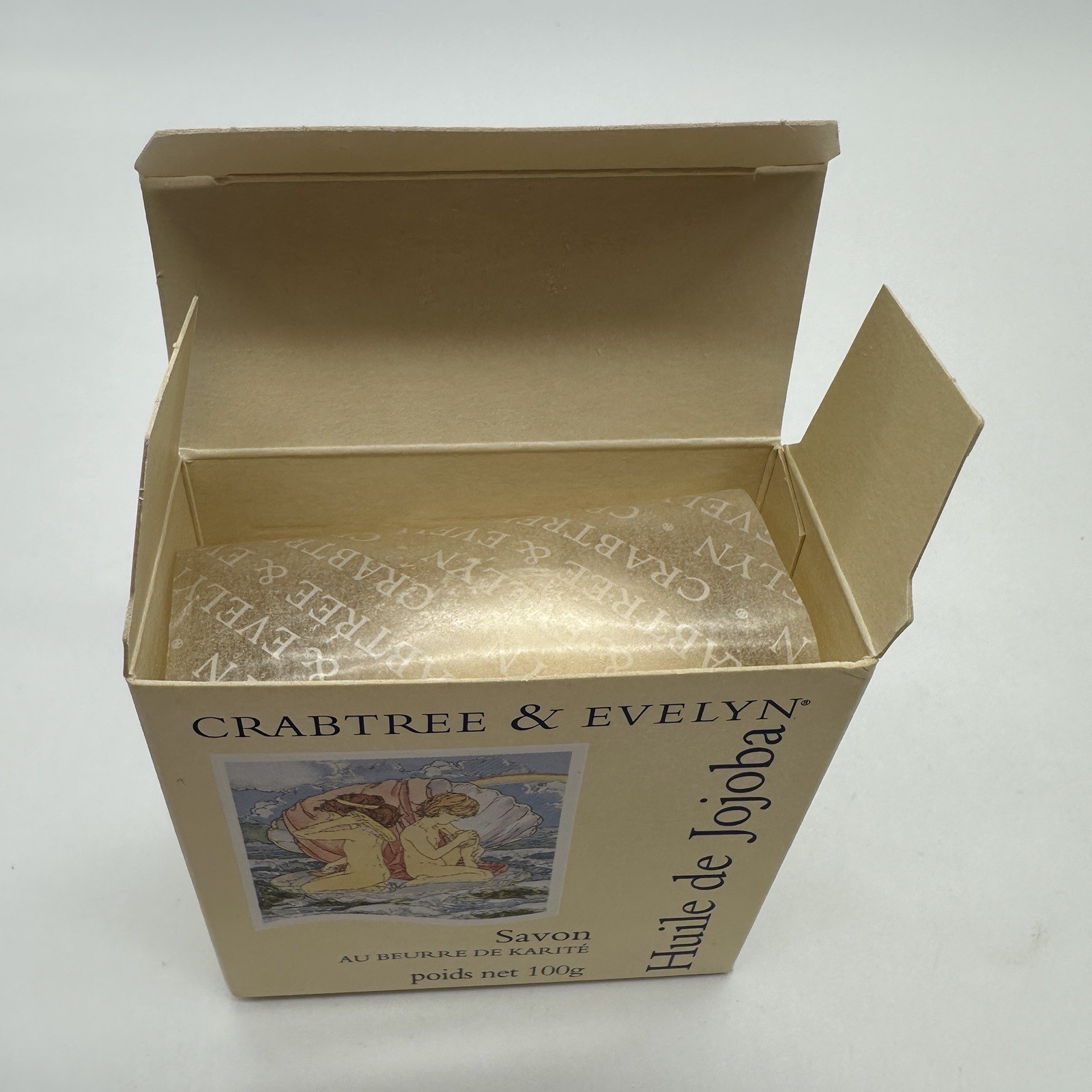 1 Crabtree & Evelyn Jojoba Oil 3.5 oz. Triple Milled Soap Shea Butter Shell New