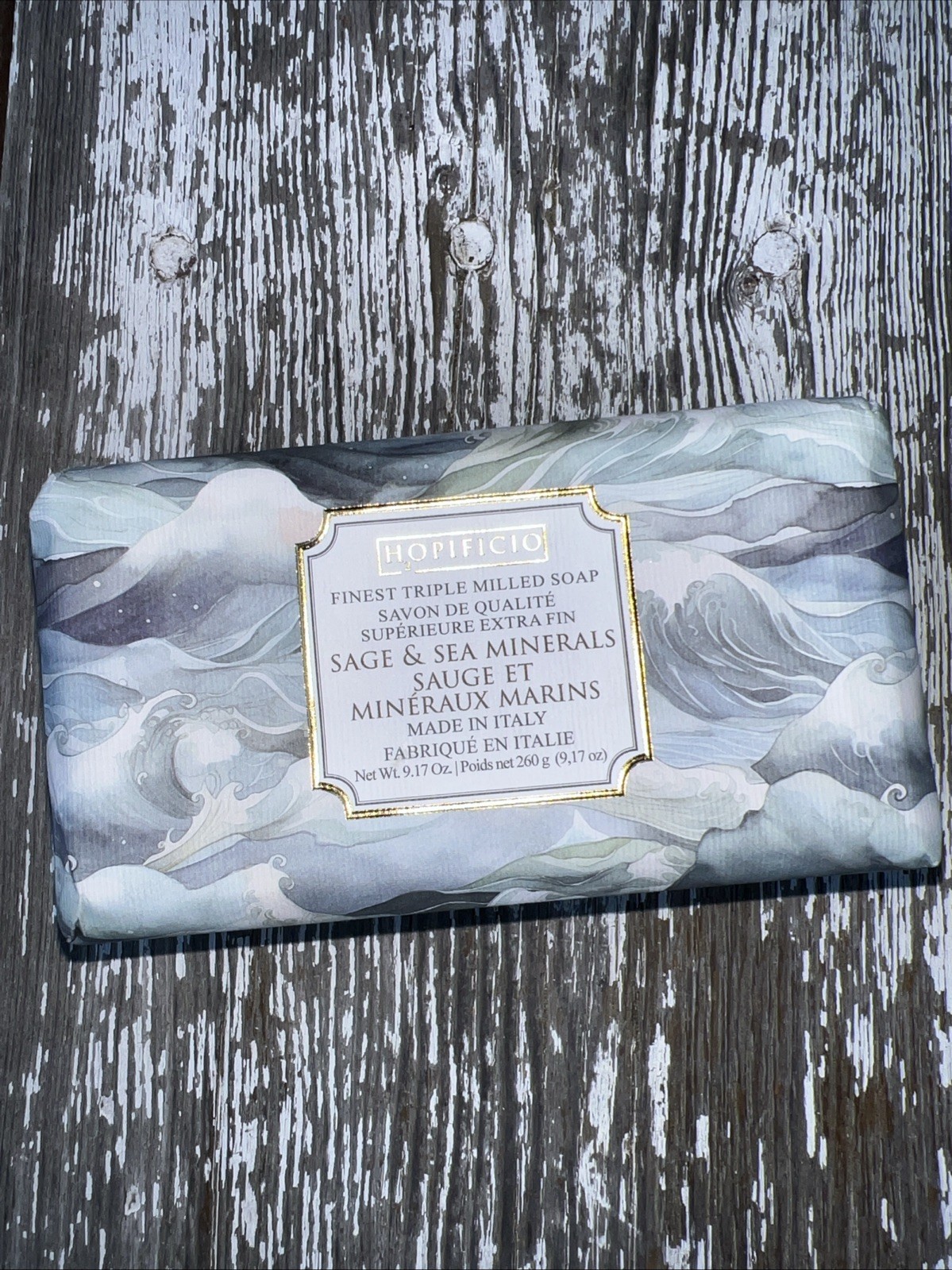 Hopificio Italian LUX Bath Bar Soap Sea Minerals Scented LARGE Net Wt.9.17 oz